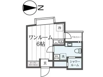 ヌイリューフ(ワンルーム/2階)の間取り写真