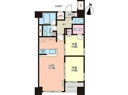 アーバンハイツ大町(2LDK/9階)の間取り写真