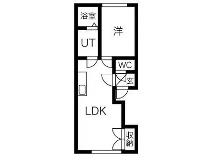 コモド東雲(1DK/2階)の間取り写真