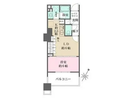 BRILLIA有明 SKY TOWER(1LDK/2階)の間取り写真