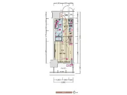 プレサンス丸の内アドブル(1K/6階)の間取り写真