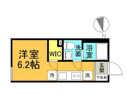 COLLINA向洋中町(ワンルーム/2階)の間取り写真