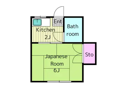 松林コーポ(1K/1階)の間取り写真