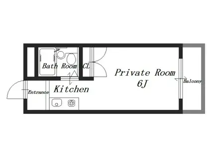 サンライズモリタ(ワンルーム/2階)の間取り写真