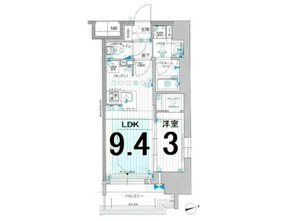プレサンス レイズ 千種今池(1LDK/4階)の間取り写真