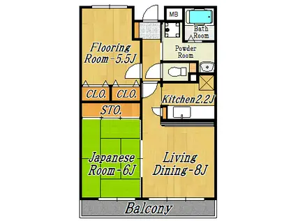 メゾンラフィネ(2LDK/2階)の間取り写真