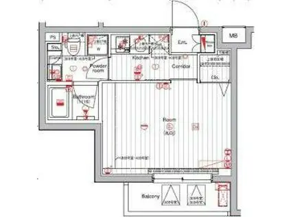 THE HOUSE 赤坂檜町(1K/3階)の間取り写真