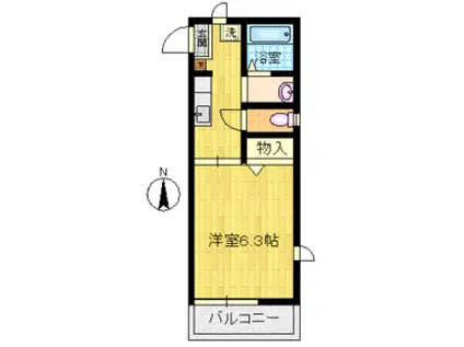 ガーデンハイツ大師(1K/3階)の間取り写真