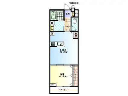 ハピネスもりやま(1LDK/1階)の間取り写真