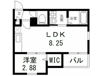 R-SMART 布施(1LDK/2階)の間取り写真
