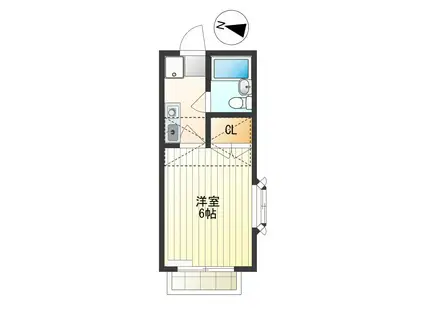 ルエ・シャンブル(1K/2階)の間取り写真