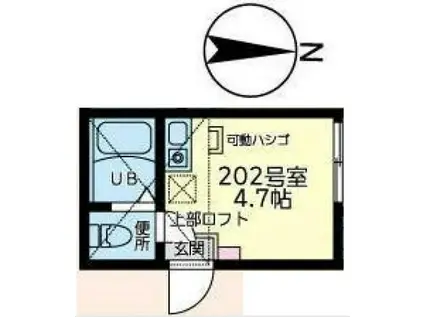ユナイト川崎ロゼッタストーン(ワンルーム/2階)の間取り写真