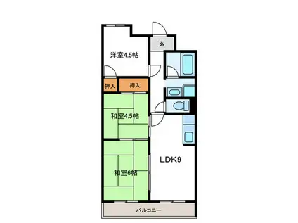 嵯峨野ロイヤルハイツ(3LDK/3階)の間取り写真