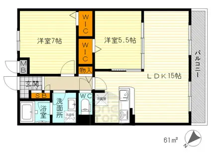 SORADE SENRI(1SLDK/2階)の間取り写真