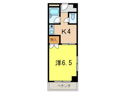 ドウェル本山(1K/2階)の間取り写真