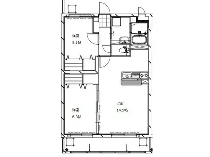 JSPユーミーMADA(2LDK/2階)の間取り写真