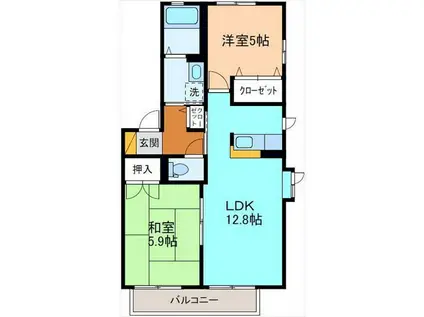 SH・サニーヒルV(2LDK/2階)の間取り写真