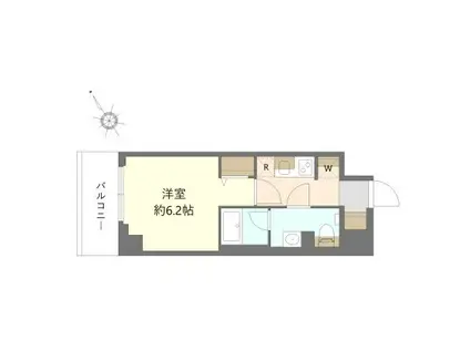 RESIDENCE船橋東中山(1K/1階)の間取り写真