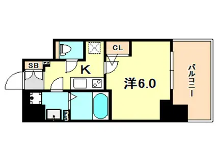 エスリード神戸三宮(1K/5階)の間取り写真