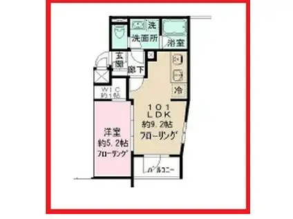 グーテヴォーヌング北千住(1LDK/1階)の間取り写真