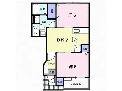 ベラビスタ B(2DK/1階)の間取り写真