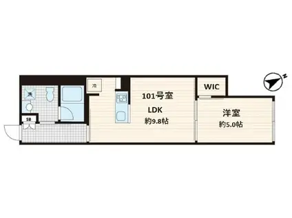 FULLEA白金台(1LDK/1階)の間取り写真