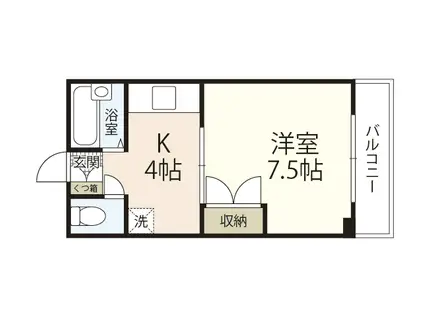 レジデンス・イン・ミユキ(1DK/2階)の間取り写真