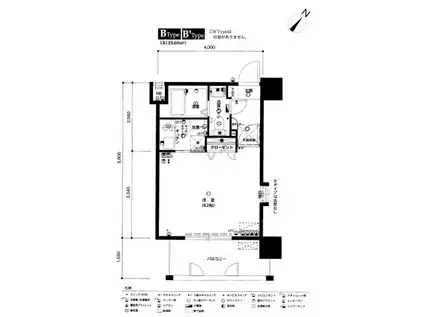 I.M.Dビュードーム(1K/5階)の間取り写真