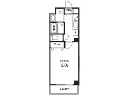 クイーンズコート福住(1K/4階)の間取り写真