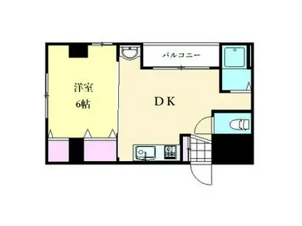 メープルリンク弐番館(1DK/2階)の間取り写真