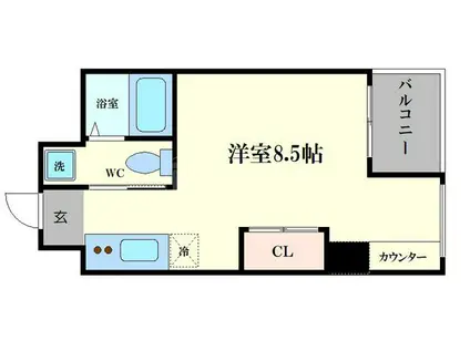 レオンコンフォート弁天町(ワンルーム/4階)の間取り写真