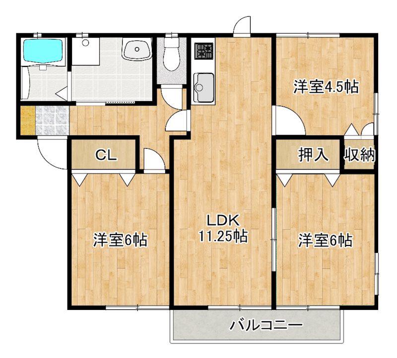 エランドール(3LDK/2階)の間取り写真