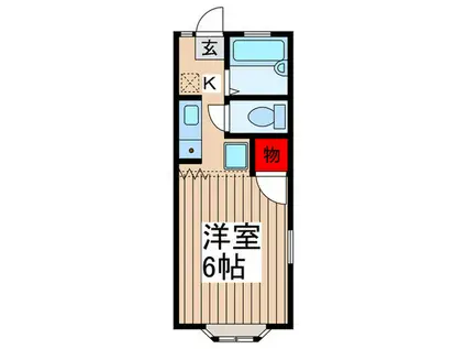 エムブレムアルファ(1K/1階)の間取り写真