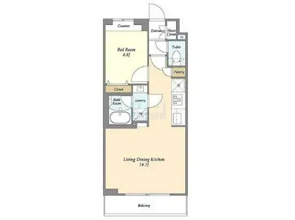 グランカーサ王子II(1LDK/1階)の間取り写真