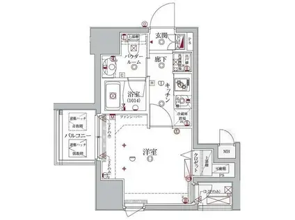 クレイシア大井町(1K/3階)の間取り写真
