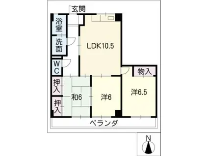 メゾン河村(3LDK/1階)の間取り写真