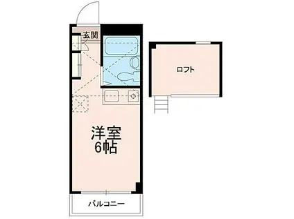 パーセク稲田堤(ワンルーム/1階)の間取り写真
