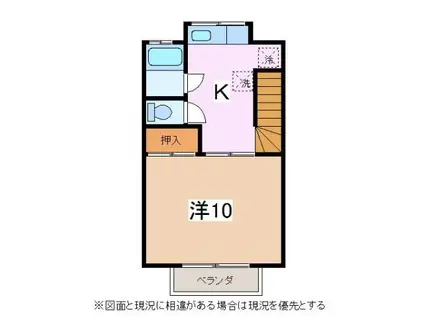 ハッピータウン8(1K/2階)の間取り写真