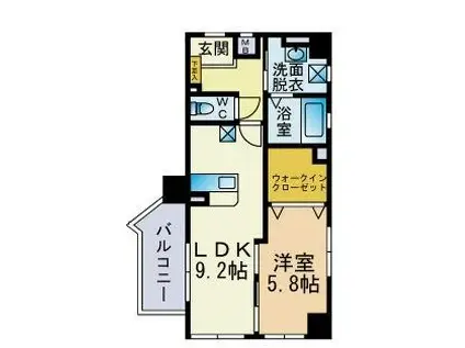 グレートフルみずほ(1LDK/2階)の間取り写真