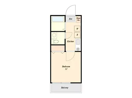 DELIGHT白楽(1K/1階)の間取り写真