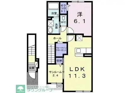 @HOME 吉祥寺通(1LDK/2階)の間取り写真