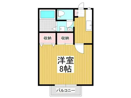 フォーブルすすき野D(1K/1階)の間取り写真