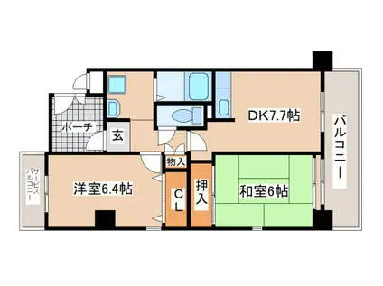 メゾン・ル・ウエスト(2DK/3階)の間取り写真