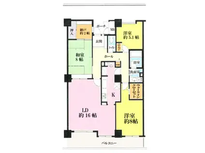 スカイプラザイーストタワー(3SLDK/21階)の間取り写真