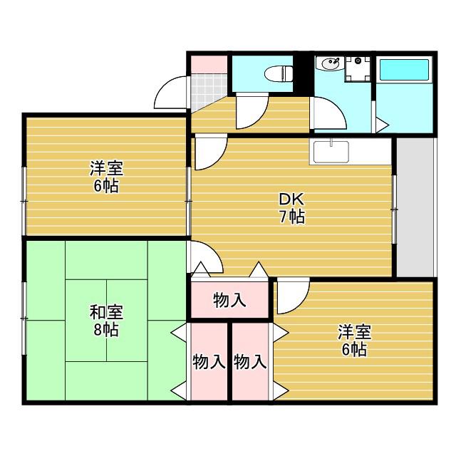 エステートピア豊中北 A棟(3DK/1階)の間取り写真