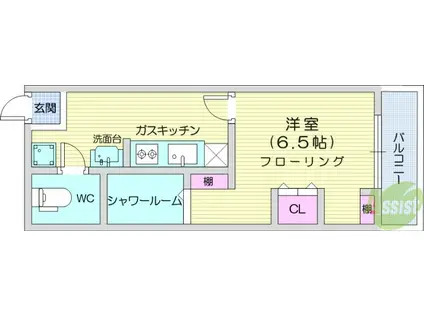 サン・メリーナ(1K/1階)の間取り写真