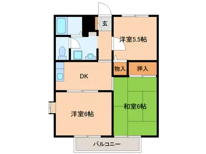 ワコーレゴーコンII(3DK/1階)の間取り写真