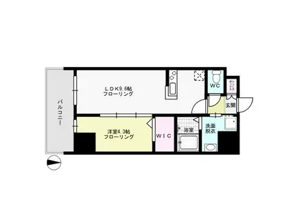 ジェイグランコート大濠公園(1LDK/12階)の間取り写真