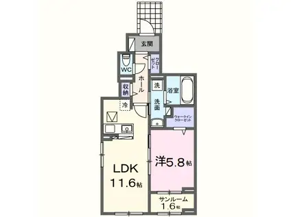 メゾン セレニテ(1LDK/1階)の間取り写真