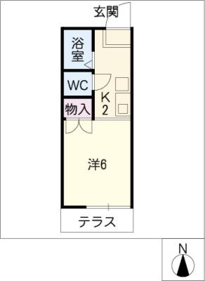 リバティスクエアA(1K/1階)の間取り写真